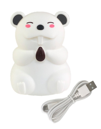 Силиконовый Ночник Бобер Коричневый (Светильник)