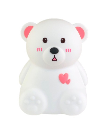 Силиконовый Ночник Мишка Розовый (Светильник)
