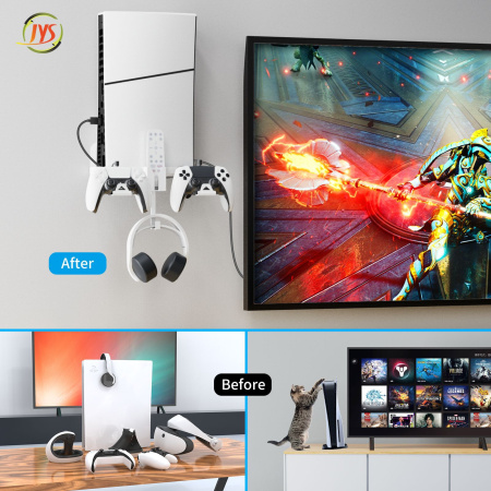 Настінний кронштейн для консолі PS5 pro зберігати 2 Dualsense та навушники  JYS-P5177