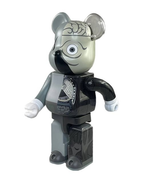 Bearbrick x Kaws Dissected Companion Беарбрик серый 400% (28см)