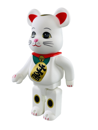 Bearbrick Манеки Неко Lucky Money Cat белый 400% (28см)
