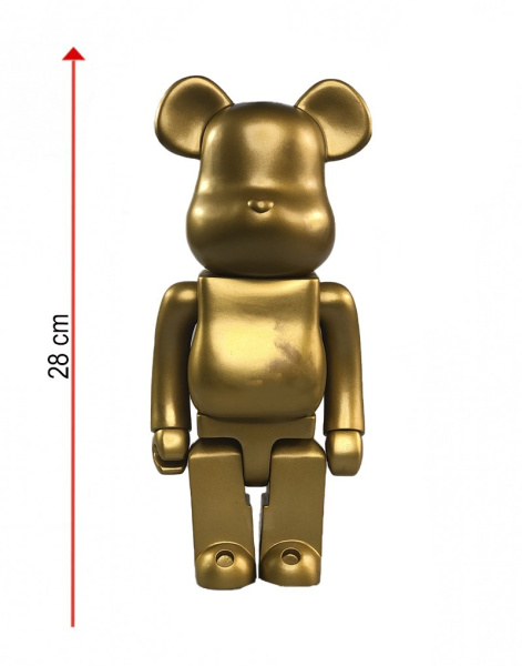 Bearbrick Hirapushin (Pure Gold Foil) Золотой 400% (28 См)