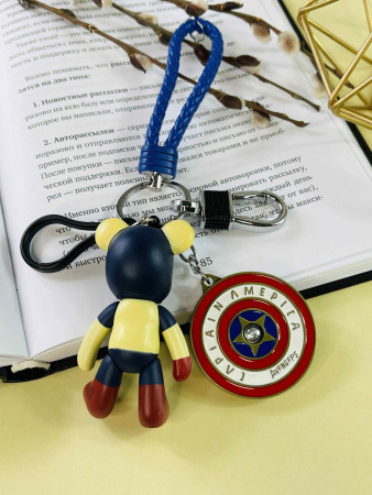 Брелок Capitan America Bearbrick Капитан Америка Тройной