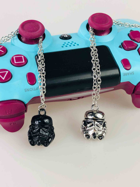 Кулон для геймерів Stormtrooper — підвіска на ланцюжку, чорний та срібний, геймерський аксесуар