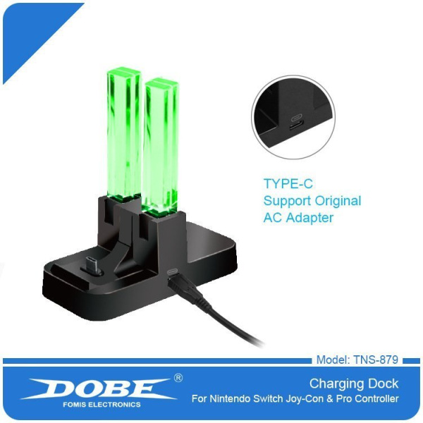 Зарядное устройство для Nintendo Switch Joy-con/Pro Controller с подсветкой TNS-879