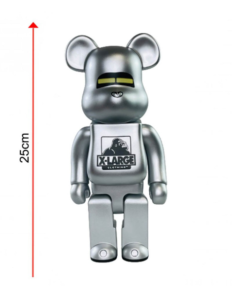 Bearbrick x XLarge x Hajime Sorayama Серебро 400% (28 См)