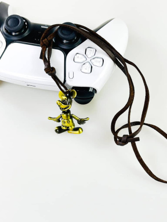 Кожаный Шнурок на шею с кулоном Микки Маус