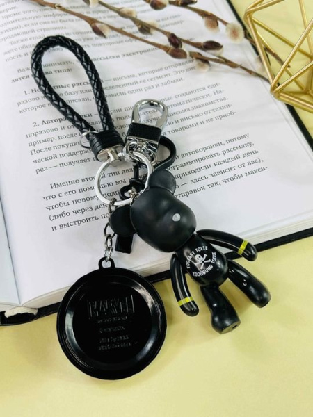 Брелок Bearbrick Череп Х-мен (Черный) Тройной