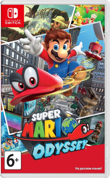 Игровая приставка  Nintendo Switch красный + игра Super Mario Odyssey