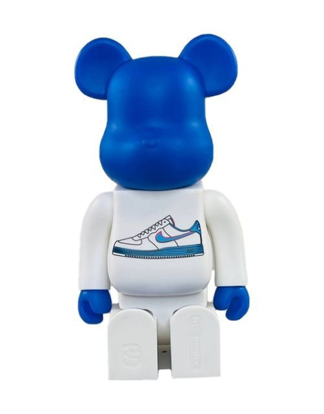 Bearbrick Nike фигурка Беарбрик синий/белый 400% (28см)