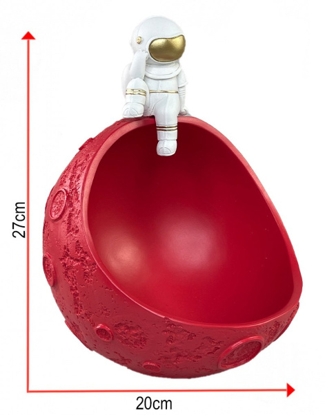 Фигурка-органайзер космонавт на планете красная 27х20 см