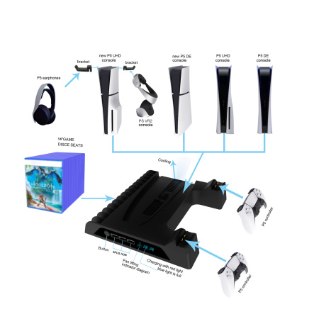 PS5 Slim Охолоджувальна база для консолі KJH-P5D-008