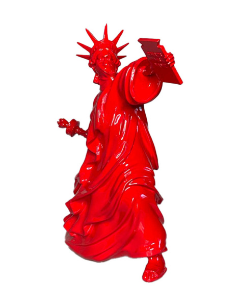 Фігурка Статуя Свободи в сучасному мистецтві Banksy, скульптура зі смоли, факел Riot of Liberty Червона (34 см)