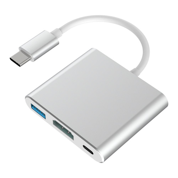 Переходник 3 in 1 USB Type C Hub адаптер USB 3.0 / HDMI 4K / Type-C Power 3 in 1 USB Type C Hub адаптер USB 3.0 / HDMI 4K / Type-C Power Цвета 