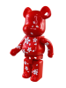 Bearbrick Japan Cool (Красный с белыми цветами) 400% (28 см)