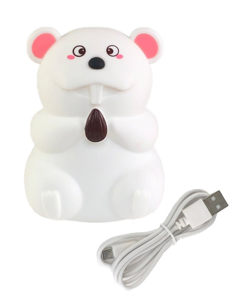 Силиконовый Ночник Бобер Розовый (Светильник)