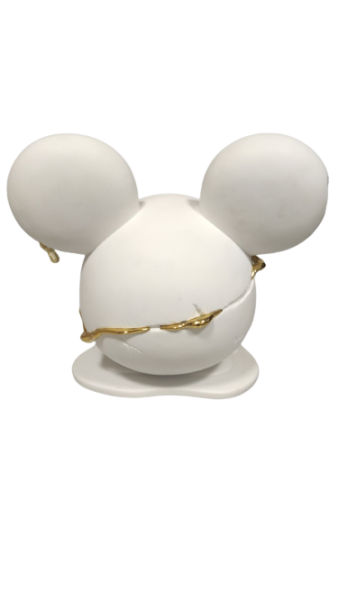 Фігурка Голова Міккі Маус біла з білою підставкою (28см)