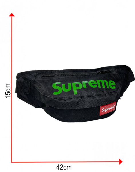 Сумка-бананка Supreme (Черно-зеленая)