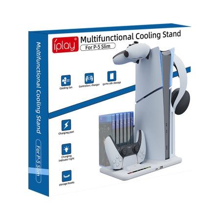 PS5 Slim підставка для охолодження з полицею для зберігання дисків  HBP-537