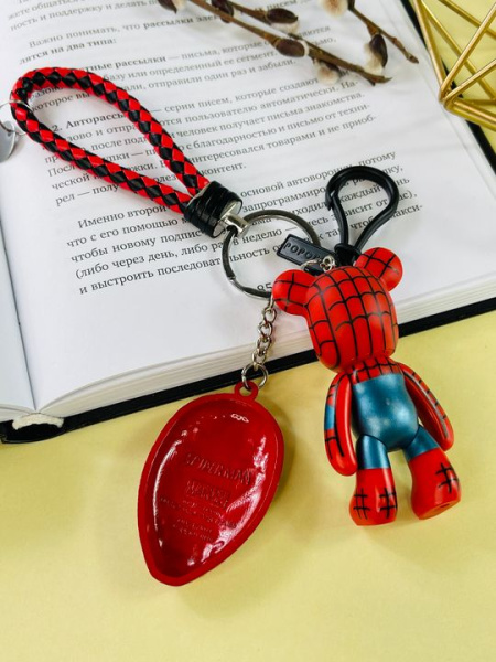 Брелок Bearbrick Человек паук (Красный) Двойной
