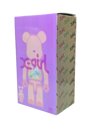 Bearbrick X-Girl (фігурка прозора біла) 400% (28см)