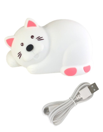 Светильник-ночник Спящий Кот Розовый (Светильник)