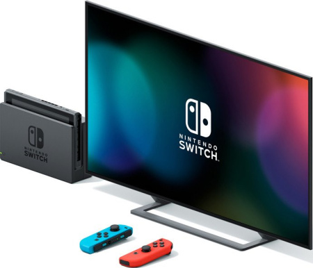 Игровая консоль Nintendo Switch красный неон / синий неон с улучшенным временем автономной работы (MOD. HAC-001-01)