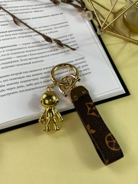 Брелок Космонавт Металлический (Золото)