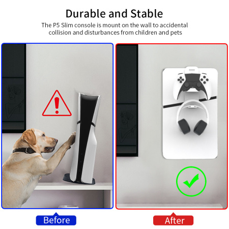 PS5 slim Настінний кронштейн з тримачем геймпадів   JYS-P5193