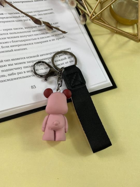 Брелок Мишка Bearbrick Матовый (Розовый)