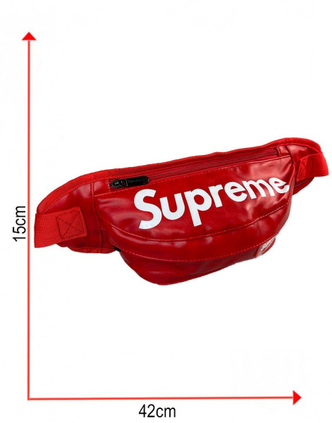 Сумка-бананка Supreme эко-кожа (Красная)