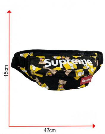 Сумка-бананка Supreme Барт Симпсон (Черная)