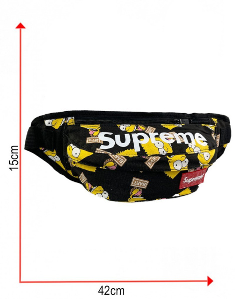Сумка-бананка Supreme Барт Симпсон (Черная)
