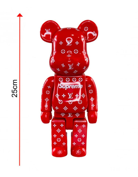 Bearbrick Louis Vuitton Supreme красный 400% (28 см)