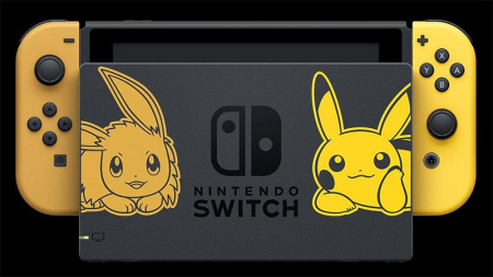 Игровая консоль Nintendo Switch (желтый / бежевый) + игра Pokemon: Let's Go, Eevee! + аксессуар PokeBall Plus