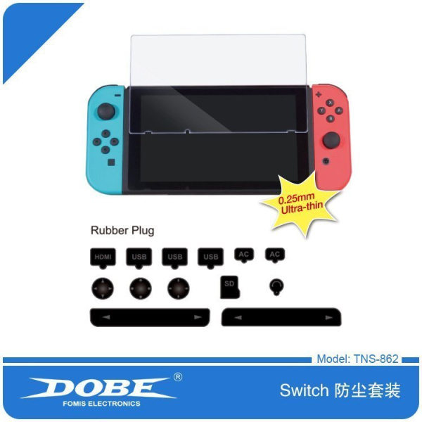 Пылезащитная заглушки + Стекло Nintendo Switch TNS-862