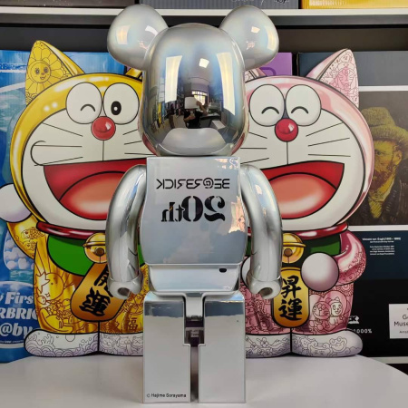 Bearbrick 20th anniversary deep Chrome 1000% (70см)