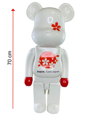 Bearbrick Japan Cool (Белый с красными цветами) 1000% (70 см)