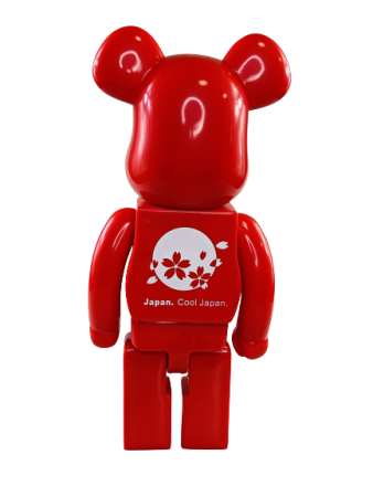 Bearbrick Japan Cool (Красный с белыми цветами) 400% (28 см)