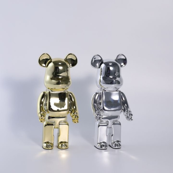 Bearbrick Смола Металлик Серебро 400% (28см)
