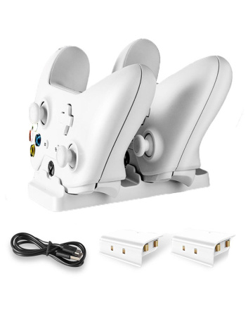 Зарядная Док-станция с 2 Перезаряжаемыми Батареями XBOX ONE (Белая)