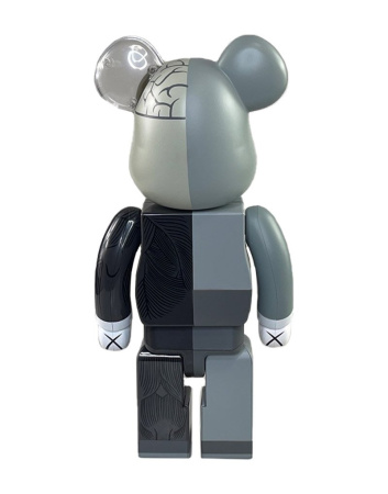 Bearbrick x Kaws Dissected Companion Беарбрик серый 400% (28см)