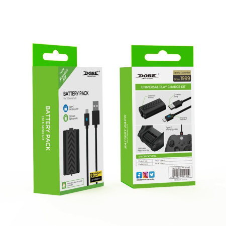 Акамулятор Геймпад XBOX Series S/X 1200 мАч + плетеный кабель 3 м с индикатором зарядки (TYX 0634B)
