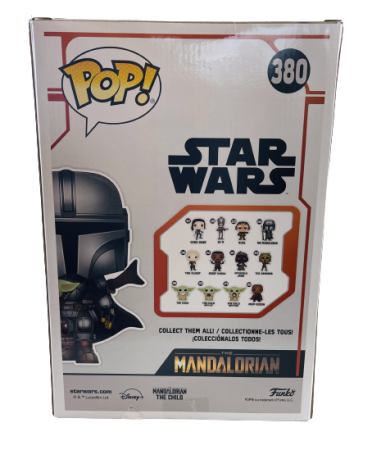 Фигурка Funko POP Мандалорец №380 Звездные войны в хромированной броне с Дитем (25 см)