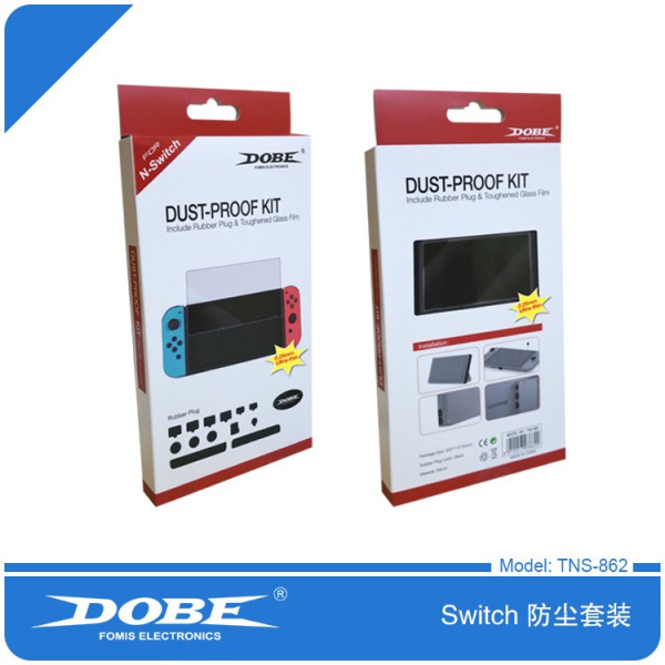 Пылезащитная заглушки + Стекло Nintendo Switch TNS-862