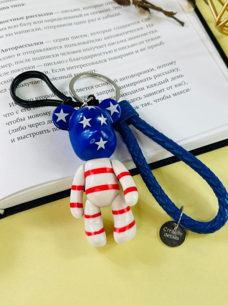 Брелок Bearbrick с ремешком Американский Флаг
