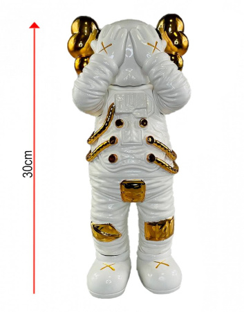 Kaws Holiday Space фигурка космонавта белая с золотом 30 см