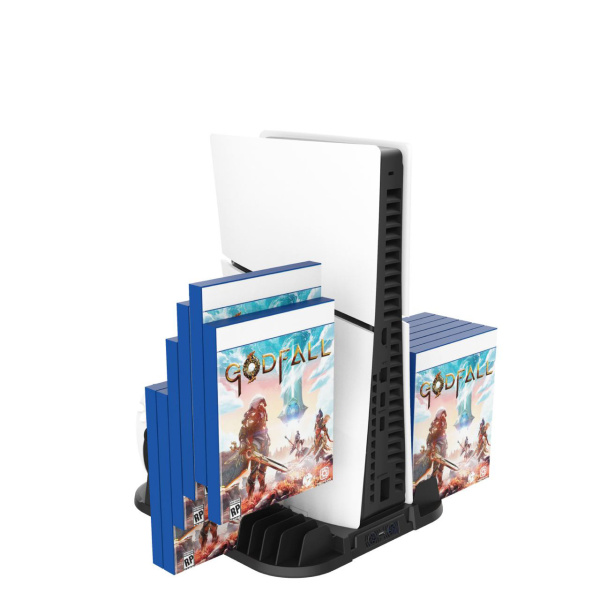 PS5 Slim охолоджуюча основа, тримач контролера PS5 з полицею для зберігання ігрових дисківGP-521