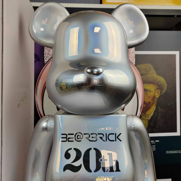 Bearbrick 20th anniversary deep Chrome 1000% (70см)