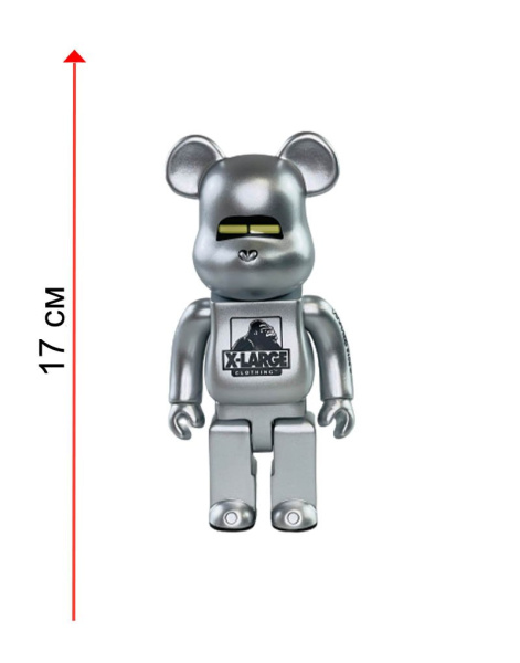 Bearbrick x XLarge x Hajime Sorayama Серебро 200% (17 см)